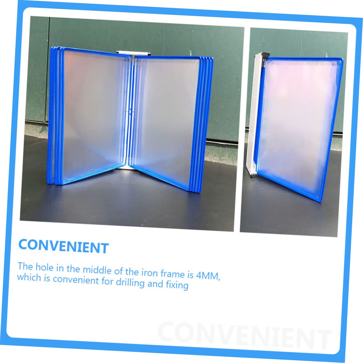 Gatuida Organizzatore di Documenti da Parete Blu in Pvc e Metallo, 10 Pagine, per Riunioni e Scuole, Porta Riviste e Documenti