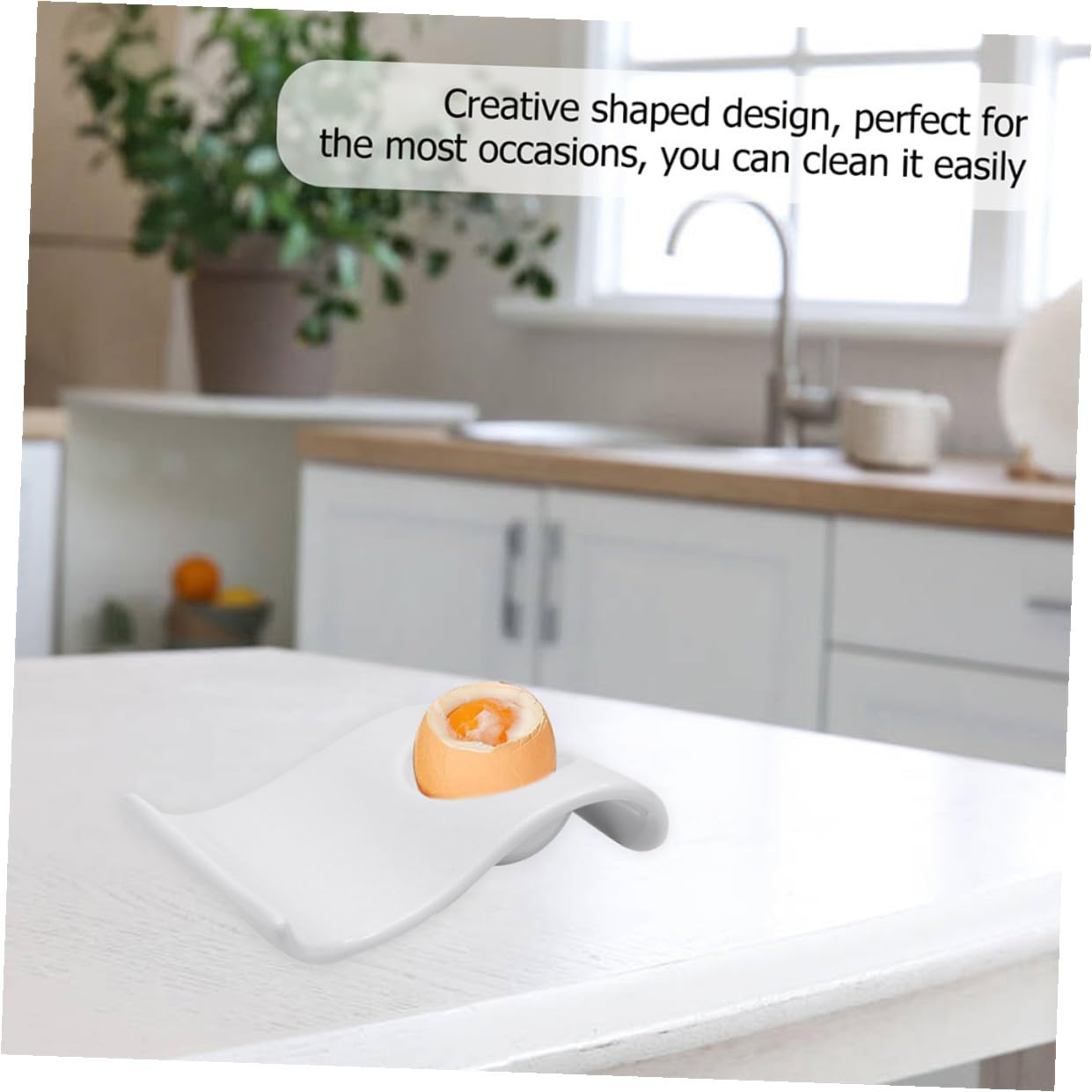 Lurrose Porte-œufs Faciles à Nettoyer en Céramique Blanche 6 Pièces Design Moderne et Élégant Supports Pratiques pour Petit-déjeuner pour Votre Table