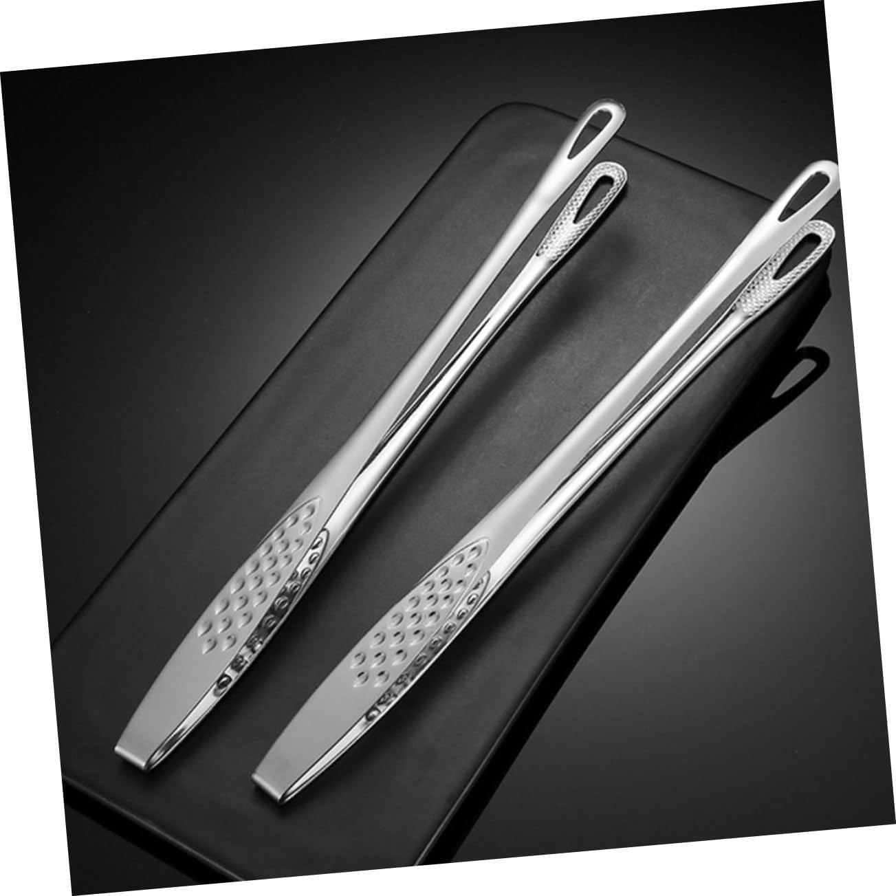Cooking Tongs, 2pcs Barbecue Tongs Steel Food Tongs Baking Tong Barbecue Grilling Tongs Kitchen Supplies Metal Premium Stainless-Steel Locking Steak
