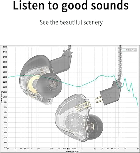Miniatura 9 de KZ ZSN - Auriculares intrauditivos 1BA 1DD estéreo de alta fidelidad, auriculares KZ de alta resolución con cable desmontable de 0.030 in de 2 pines