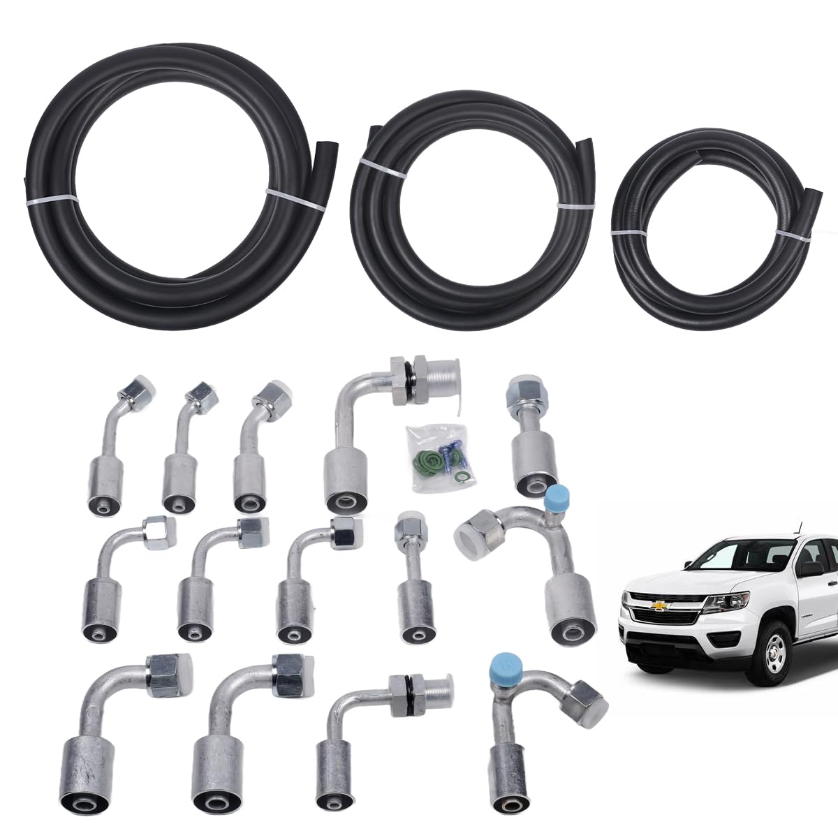 AC Hose Kit for GM Cars Truck Vehicle, Compatible with Buick Chevrolet Cadillac GMC Wuling Baojun Holden, Air Conditioning Ext Length Hoses with