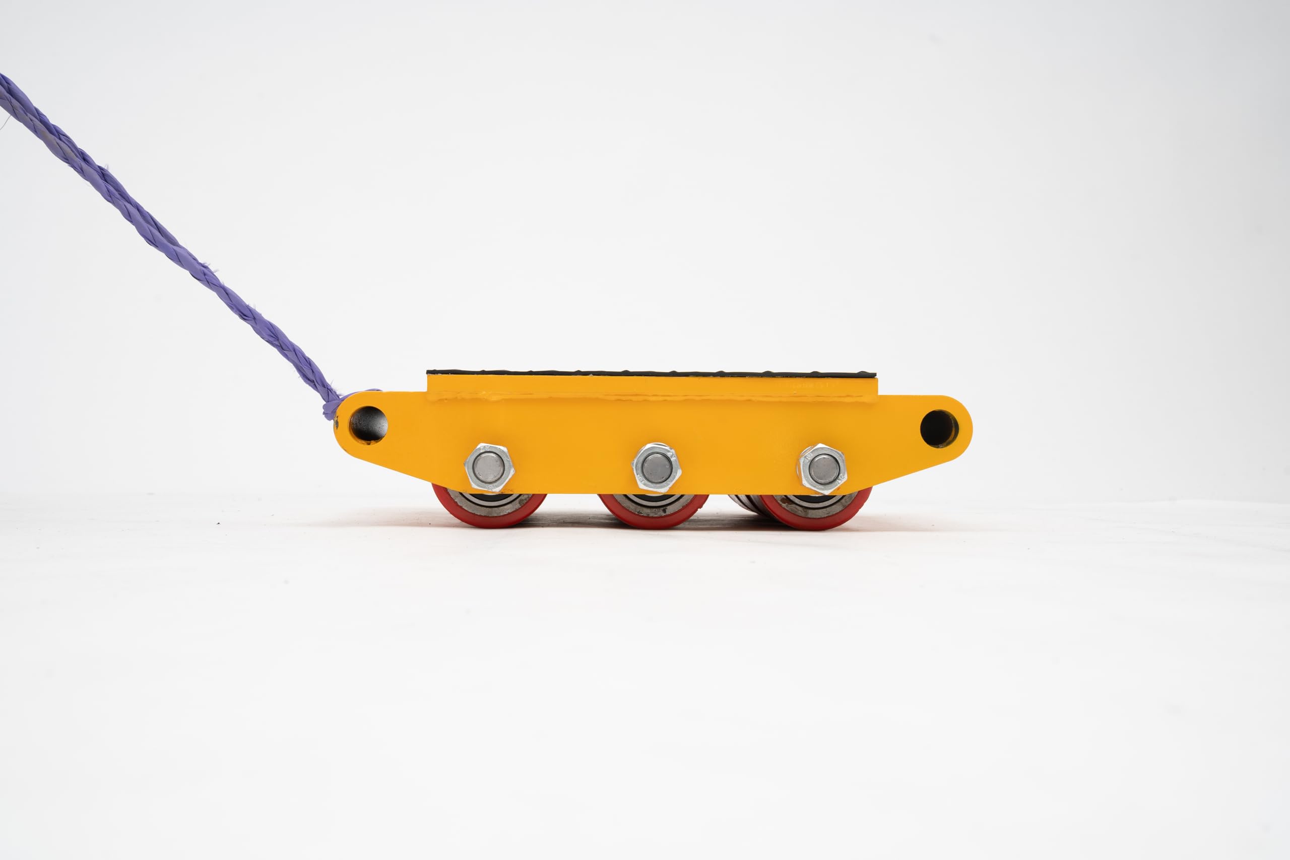 Rimorchio meccanico per carichi pesanti 15T, carrello per il trasporto con cinghia antiscivolo, per carichi pesanti e mobili, 9 ruote silenziose (giallo, 15 t)