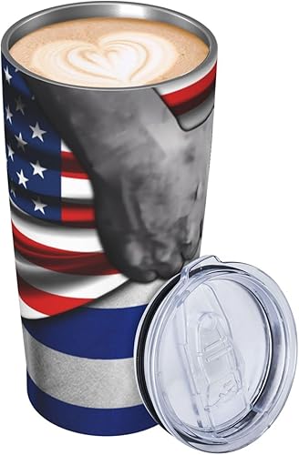 Miniatura 3 de Taza divertida de acero inoxidable con bandera de Estados Unidos y Cuba, taza de agua de acero inoxidable 304 con pajita, 20 onzas, 20.3 fl oz,