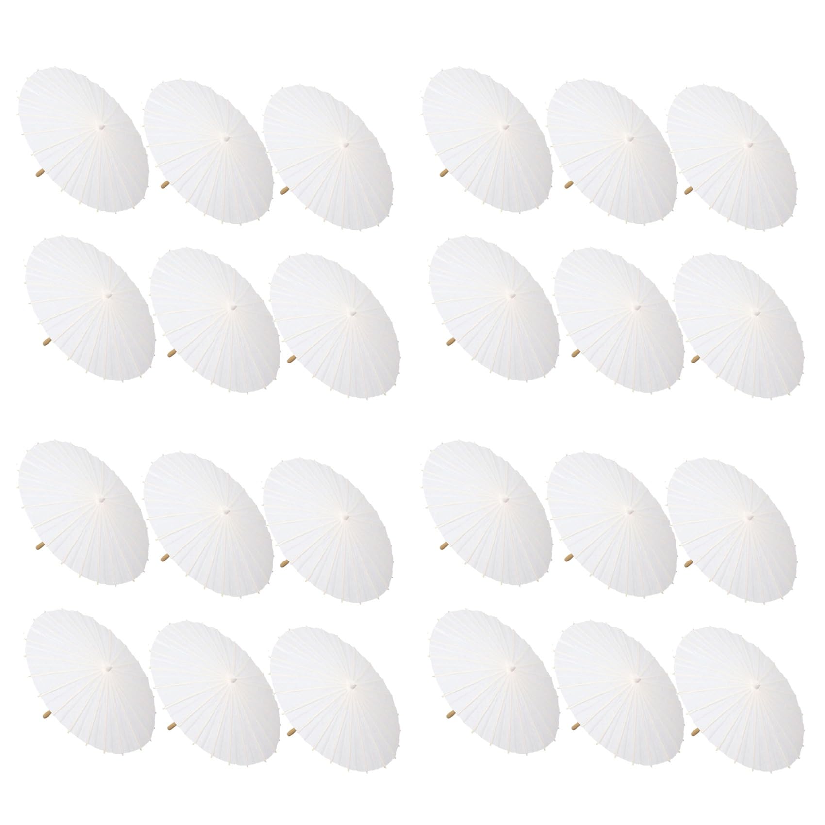 Hndhbfgrt 24PCS Paper Parasol Wedding Umbrella Party Favor 60cm Bamboo Umbrellas for Bridal Shower Centerpieces Photo Props