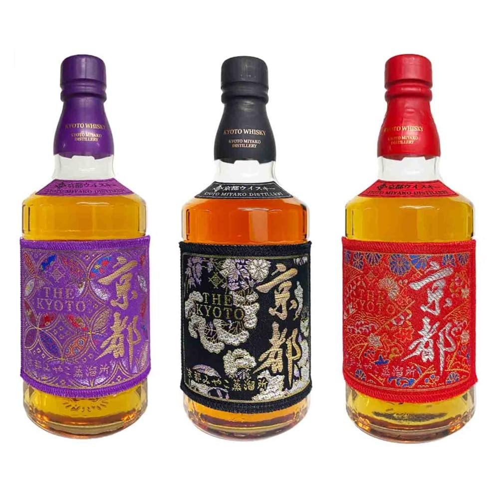 Amazon.co.jp: 京都酒造 京都ウイスキー 3本セット 紫帯 黒帯 赤帯