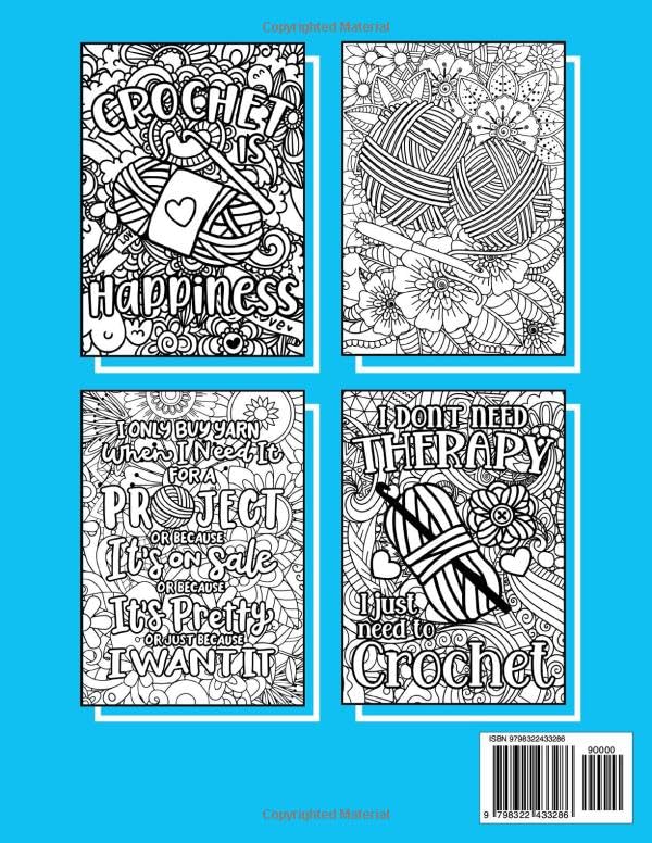 Crochet Coloring Book For Adults: A Stress-Relief, Inspiring and Humorous Crocheting Coloring Pages for Crocheters image 3
