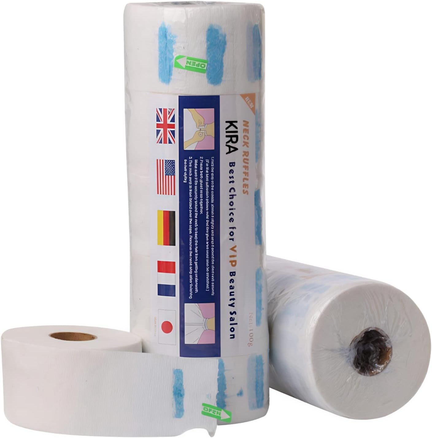Professional Neck Ruffles – Disposable Neck Strip Roll for Barbers & Beauty Salons, Soft Hygienic Neck Paper for Hair Cutting & Styling