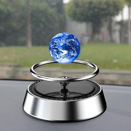 Miniatura 7 de ikasus Ambientadores para automóvil, purificador de planeta giratorio con energía solar, difusor de aromaterapia de energía solar con bola