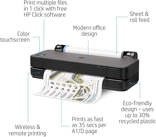 Miniatura 2 de HP Impresora trazadora DesignJet T230 de gran formato de 24 pulgadas incluye paquete de atención de garantía de 2 años 5HB07H