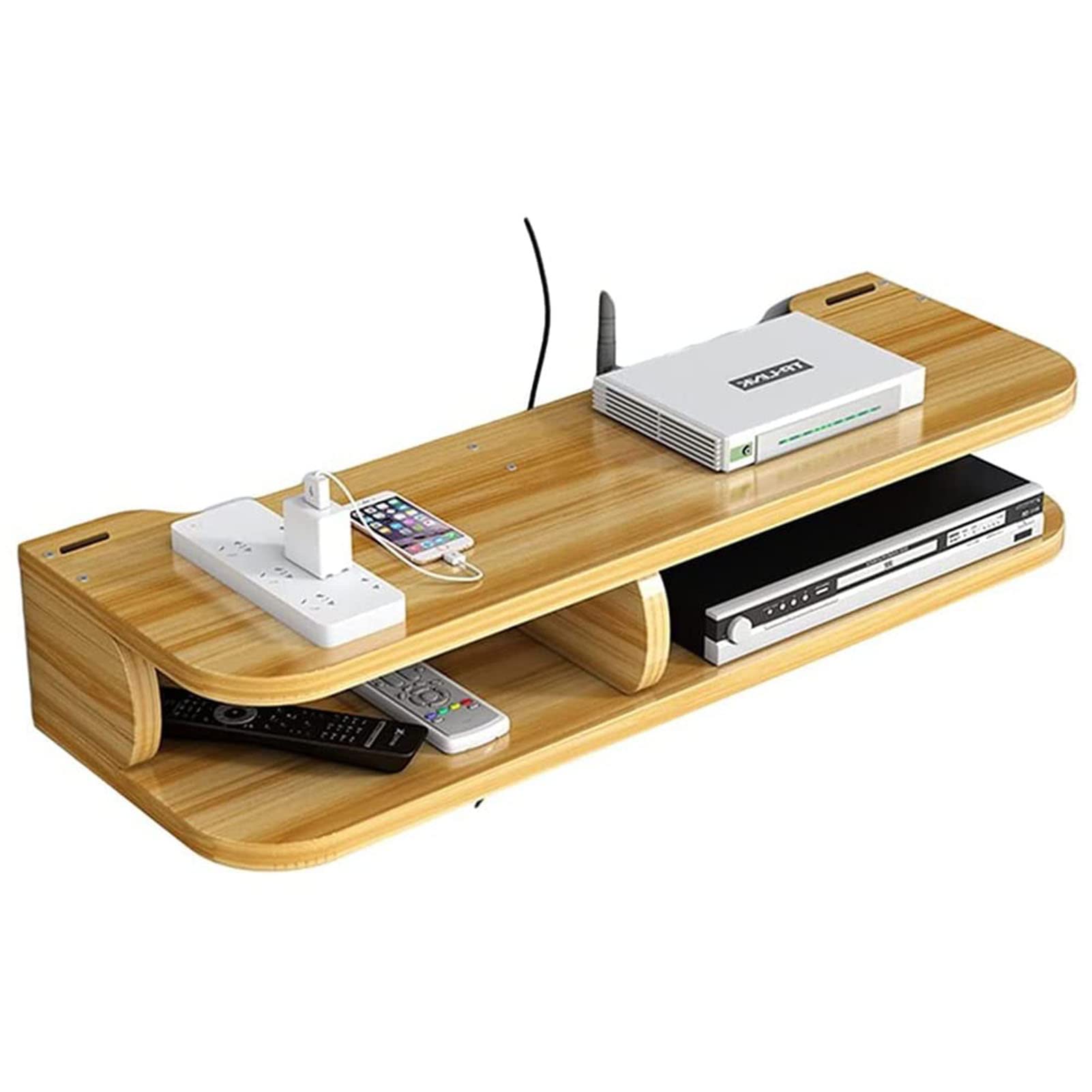 Boîte de routeur WiFi murale et rangement vertical de câbles pour un espace de bureau organisé