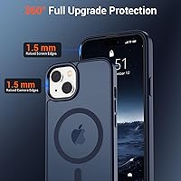 Vista 1211 de SUPFINE Funda magnética para iPhone 11 con protector de pantalla (compatible con MagSafe) (protección contra caídas de grado militar), translúcida