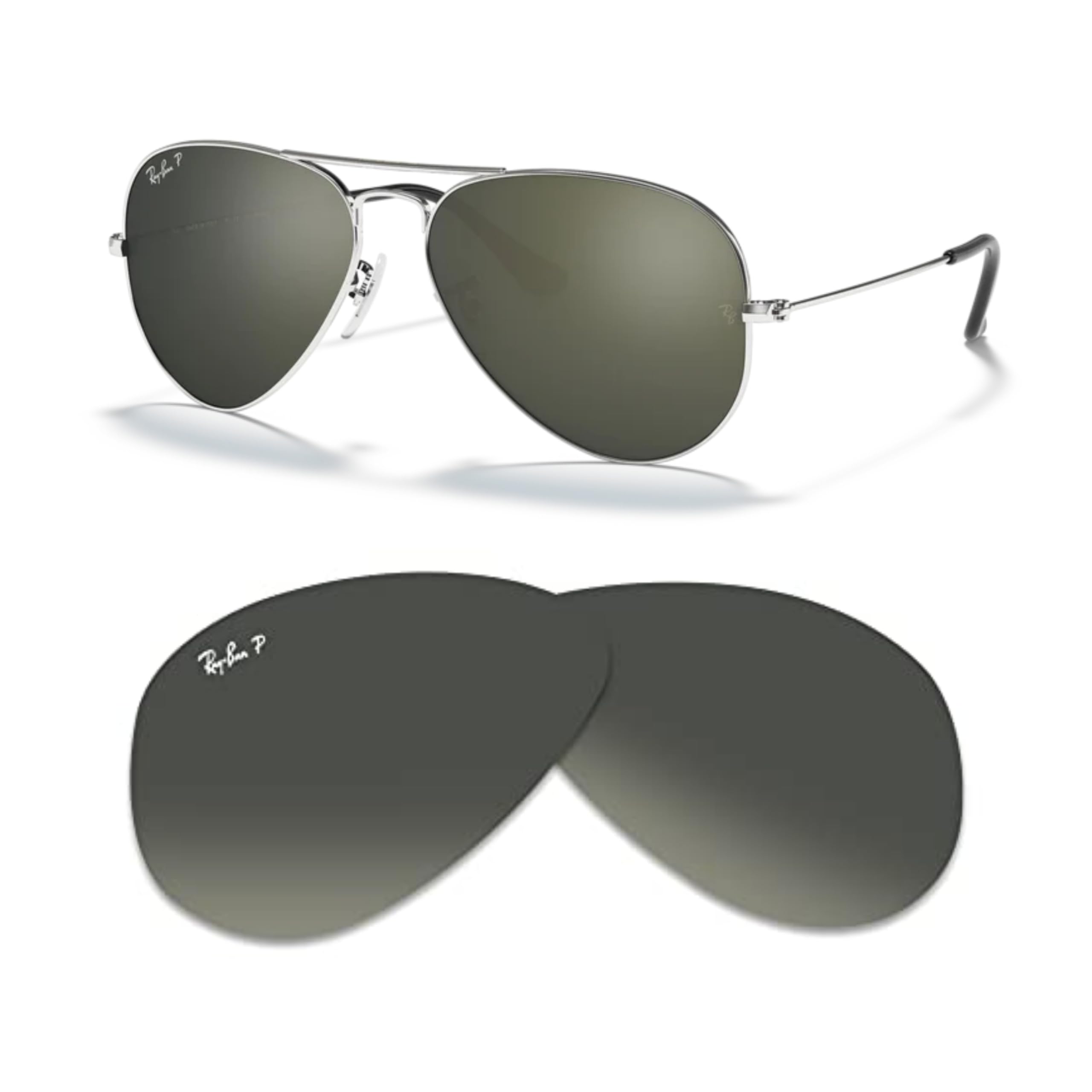 Ray-Ban Original AVIATOR LARGE METAL RB3025 Replacement Lenses +BUNDLE with ACCESSORY EYEWEAR KIT