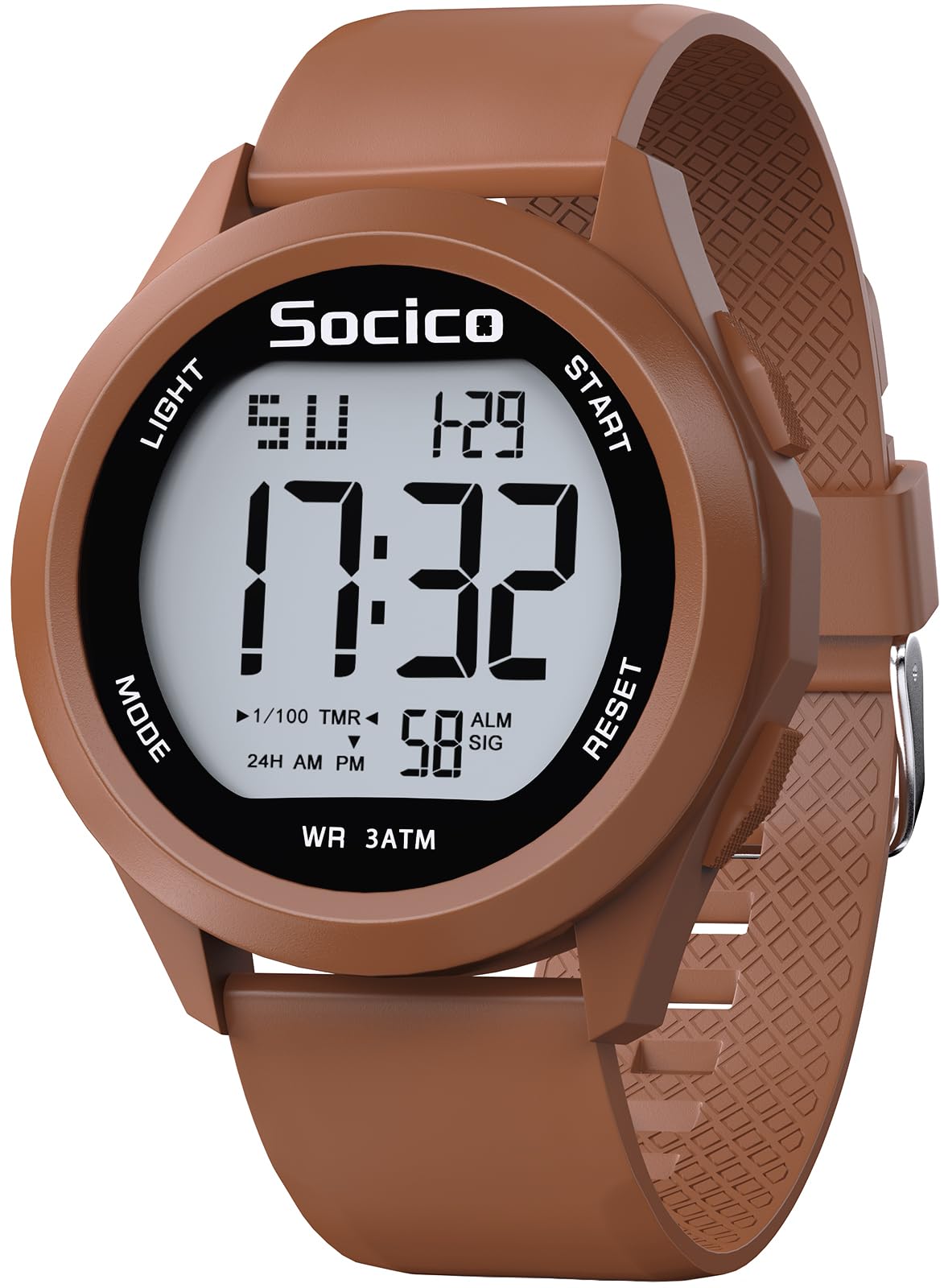 SOCICO Herren Digitaluhr Sport Wasserdicht Outdoor Großes Gesicht Militär Uhren mit Stoppuhr Hintergrund Beleuchtung Alarm Datum Anzeige