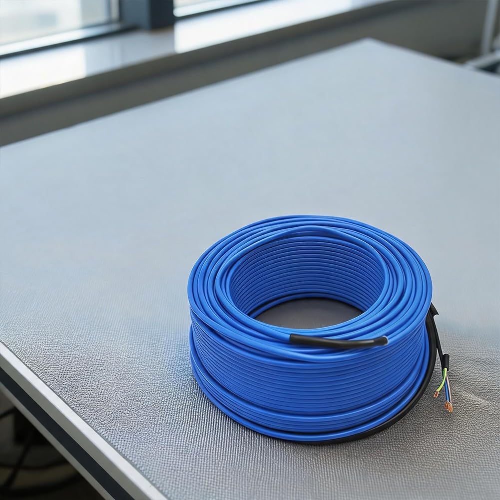 Cavo riscaldante a pavimento per lavori di ristrutturazione, autoregolante, per pavimenti in vinile e legno, kit di facile installazione, 15 x 15 cm (42,5 m, 850 W)