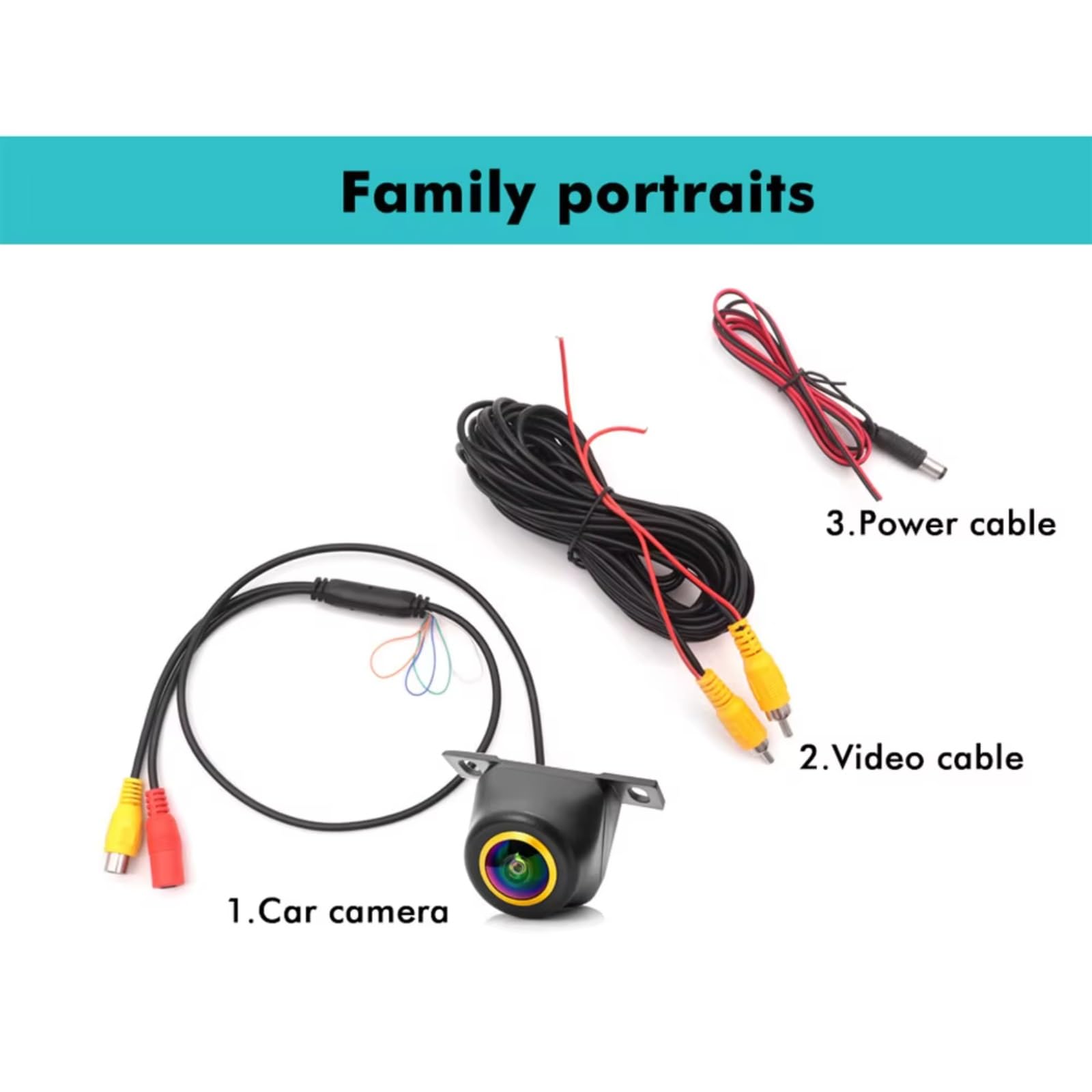 Kamera cofania AHD 1080P CVBS noktowizor IP68 wodoodporna 180 stopni obiektyw rybie oko kopia zapasowa kamera cofania monitora pojazdu kopia zapasowa (3 elementy sterujące 720P) (4 elementy sterujące