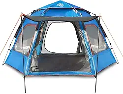 Barraca de Camping 6-8 Person Tenda de Acampamento Pop-up Automática com 2 Portas e 4 Janelas