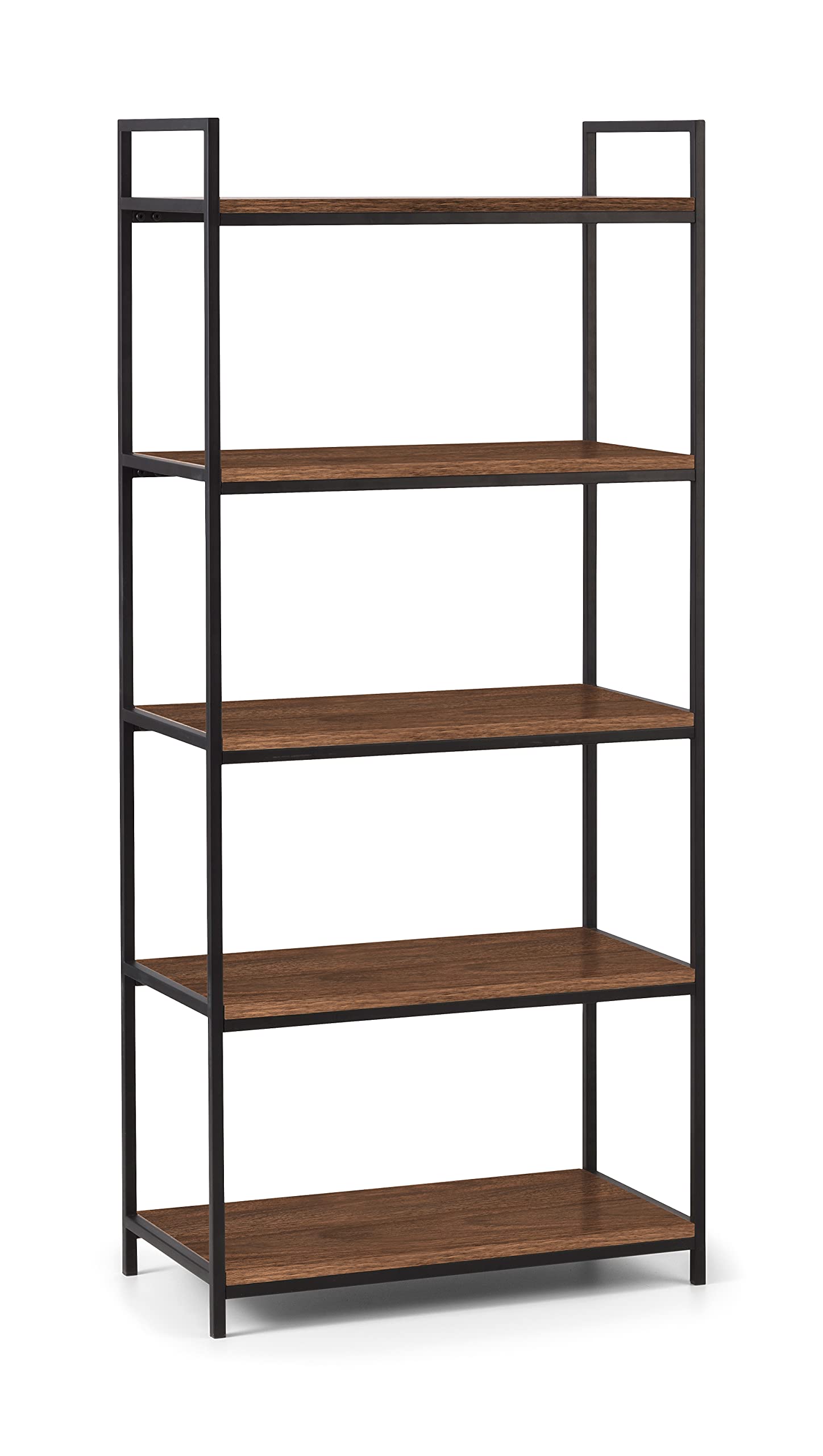 Julian Bowen Tribeca Tall Bookcase - Black/Walnut Bookcases