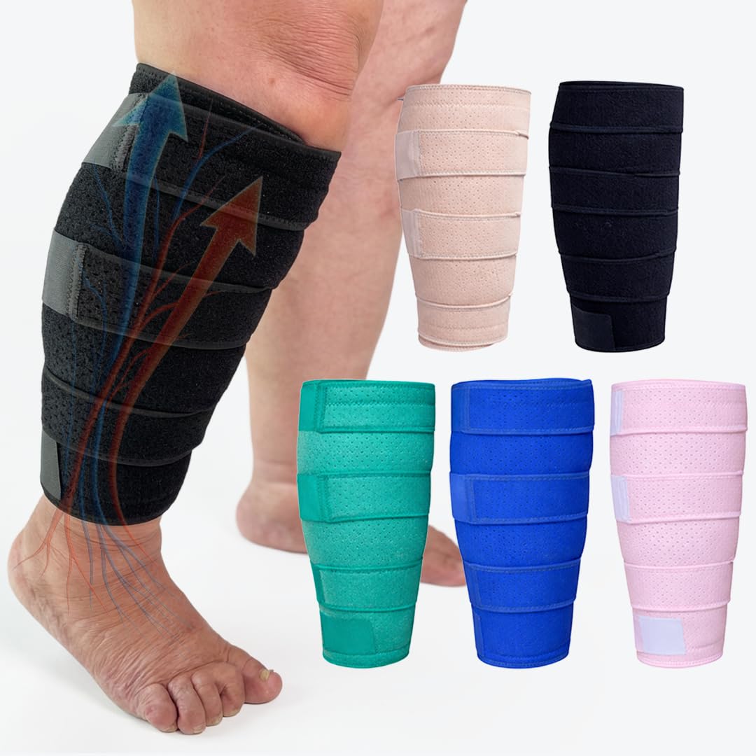 Beltwell® Lymphedema Compression Calf Wrap – Adjustable Calf Brace Sleeve for Men & Women, Swelling, Edema, Varicose Veins & Circulation Support –