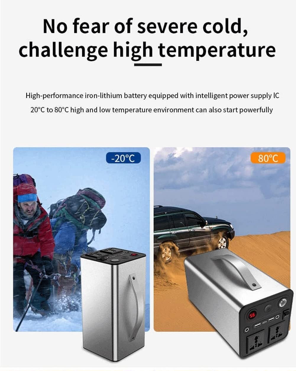 Estación de energía portátil de 90000 mAh - Generador Solar de 300 W para Camping, Viajes, Pesca y Suministro de energía de Respaldo de Emergencia.