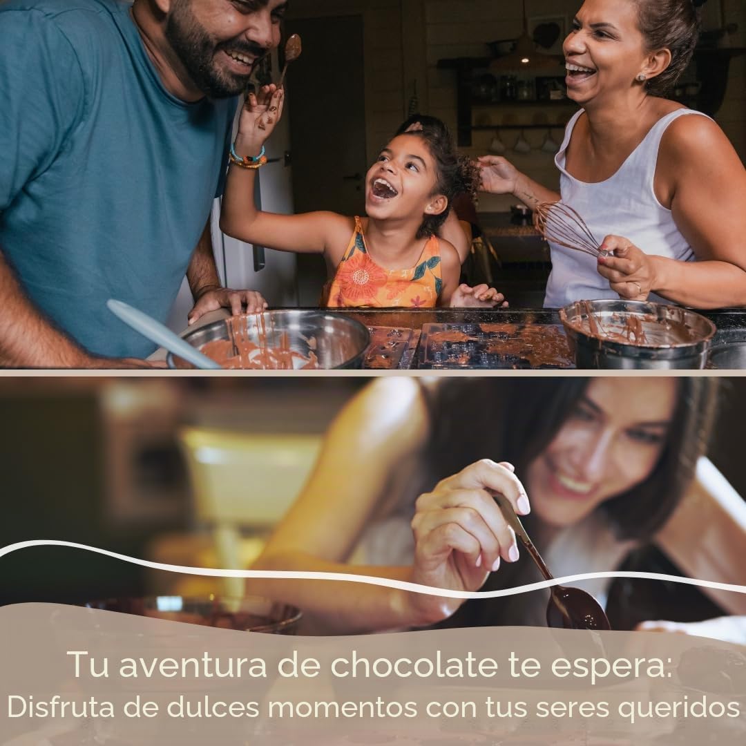 Pure Xocolate Kit de chocolate DIY – Kit para hacer chocolate – Vegano – Alternativa sin lactosa – Ideas de regalo de chocolate para niños, mujeres y hombres – Incluye molde de silicona y recetas