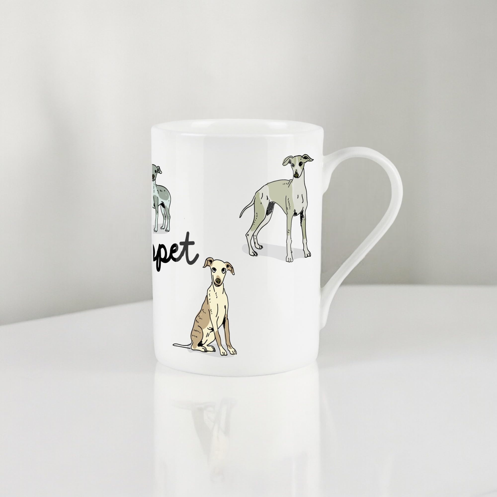 Purely Home Hand Drawn Whippets Mug - Dogs Pets Lovers Gift/Present - White Bone China Tea/Coffee Mug - Image 3