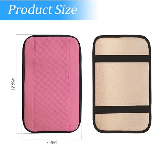 Miniatura 2 de Almohadilla de cojín para consola central de automóvil, 12.6 x 7.5 pulgadas, protector de piel sintética para reposabrazos de automóvil,