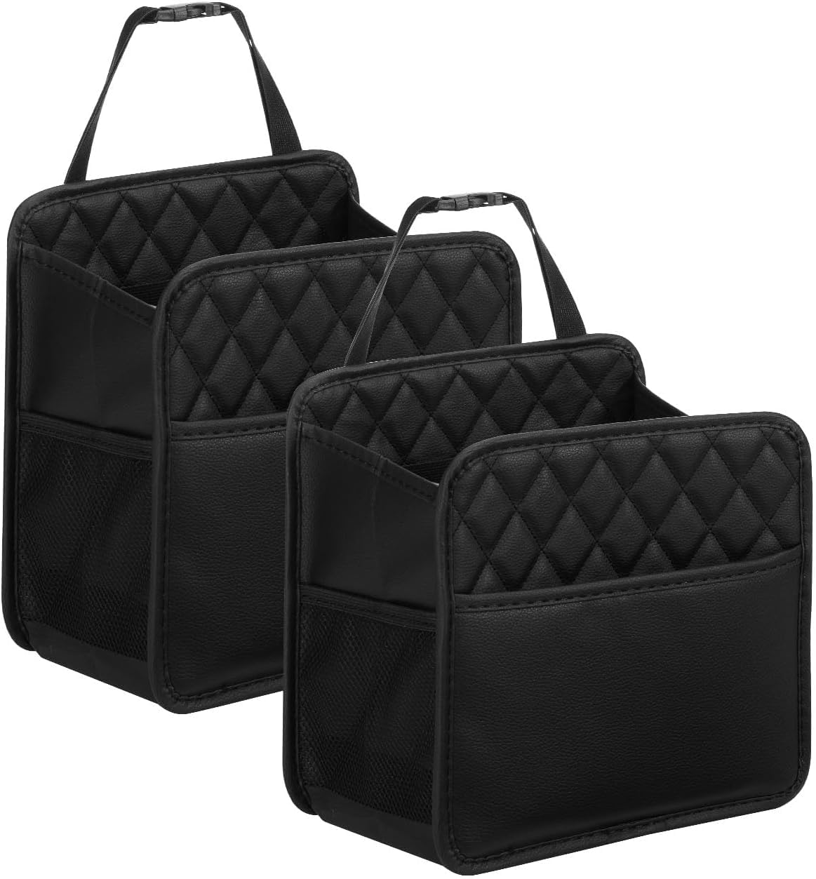 YCJHBGFS Leather Car Handbag for Toyota Prius XW50 XW30 / 5.Gen 2003-2025,Car Backseat Organizer large Capacity Back Seat Storage Pockets,Black-2 Pack