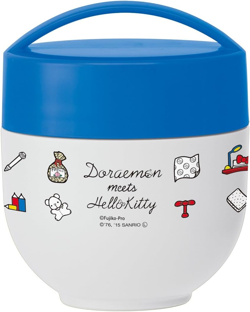 Warm cold bowl lunch jar Doraemon × Kitty 540ml ultralight