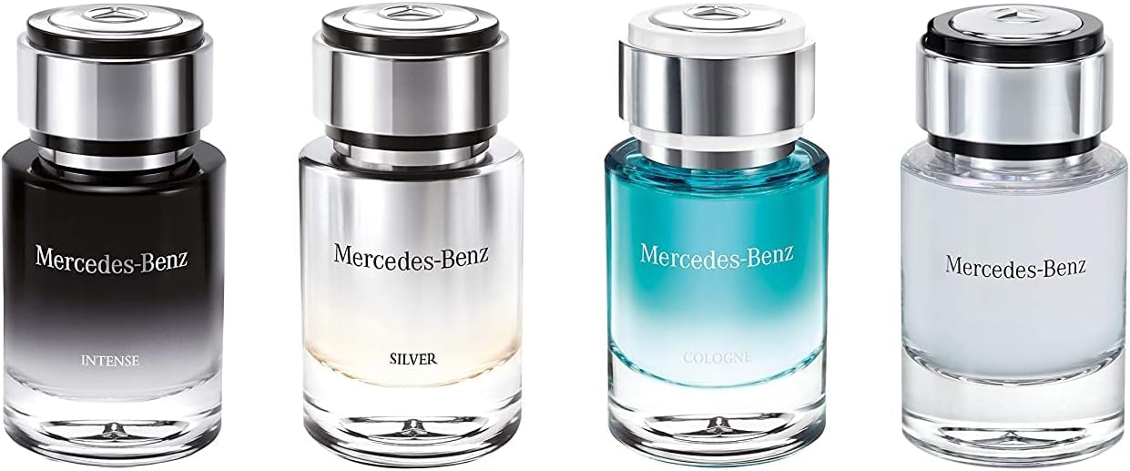 Mercedes Benz for Men Edt 4 X 7ml Mini For Intense + for Silver + cologne + for Men Set, 4 Piece Set