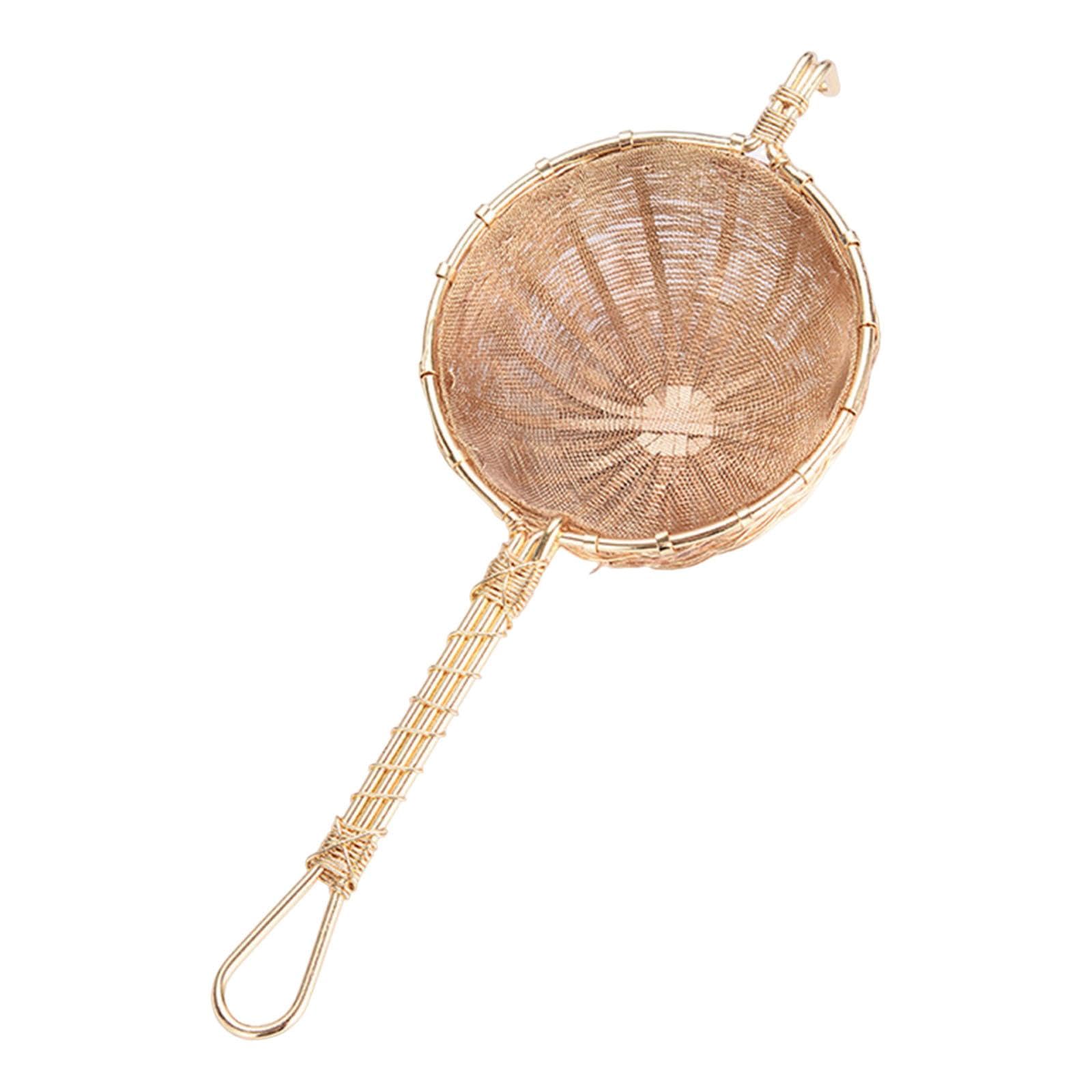 Sharplace de Especias, Colador de Té de Malla Fina, Reutilizable, de Doble Capa, de Cobre, Hecho a Mano, Ideal para El Hogar, La Oficina O La Cafetería, B, tal como se describe