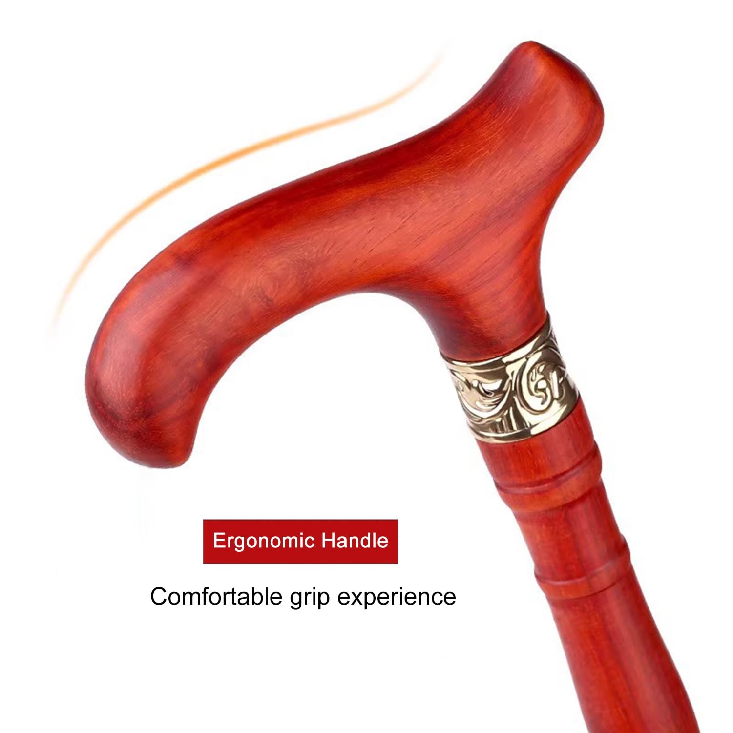 Gehstock für Senioren, leichter Stützstock mit ergonomischem Griff und rutschfesten Gummispitzen