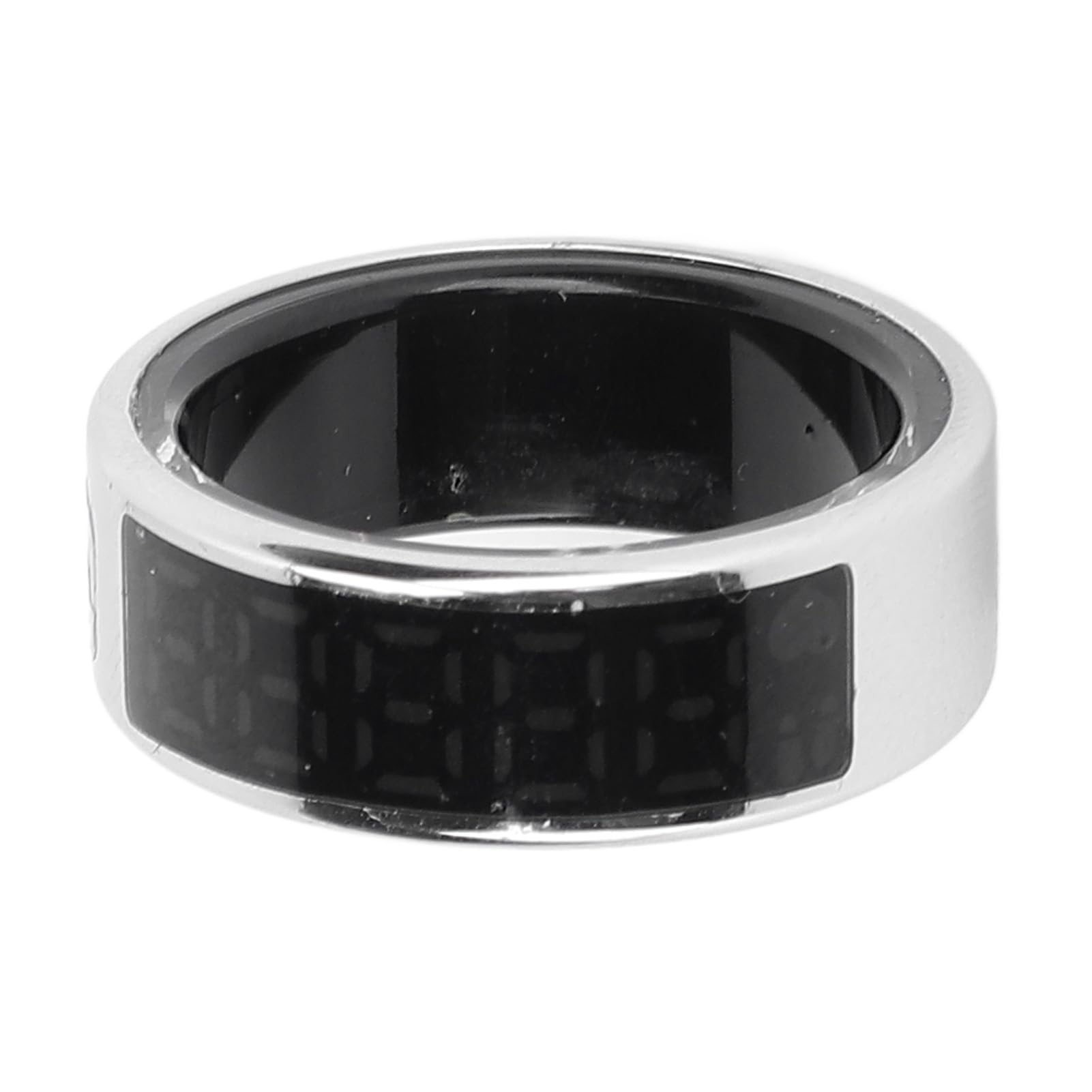 Smart Ring Fitness Tracker per Uomo Donna, Touch Screen per Esercizi Salutari Argento, IP68 con Vano di Ricarica (Taglia 12 (ID 21,4 mm/0,84 pollici C 67,2 mm/2,65)