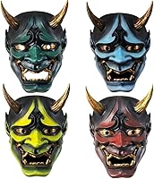 Vista 8 de Máscara japonesa de Prajna Noh Kabuki Halloween Cosplay máscara de diablo Hannya Oni Samurai máscara de resina