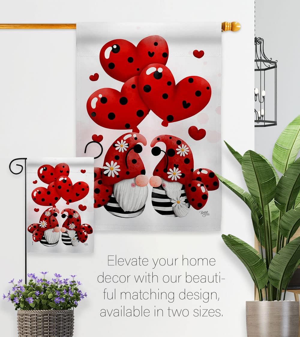 Breeze Decor Ladybirds Grome House Flag Garden Gnome Autumn Harvest Fall Fairy Springtime Natural Mushroom Decoration Banner Small Yard Gift Double-Sided, Made in USA