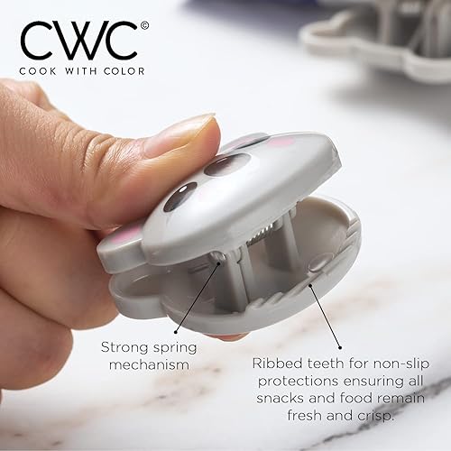 Miniatura 3 de COOK WITH COLOR Lindos clips para bolsas  Juego de 10 clips divertidos para papas fritas y clips para aperitivos, clips de cocina y bolsas de