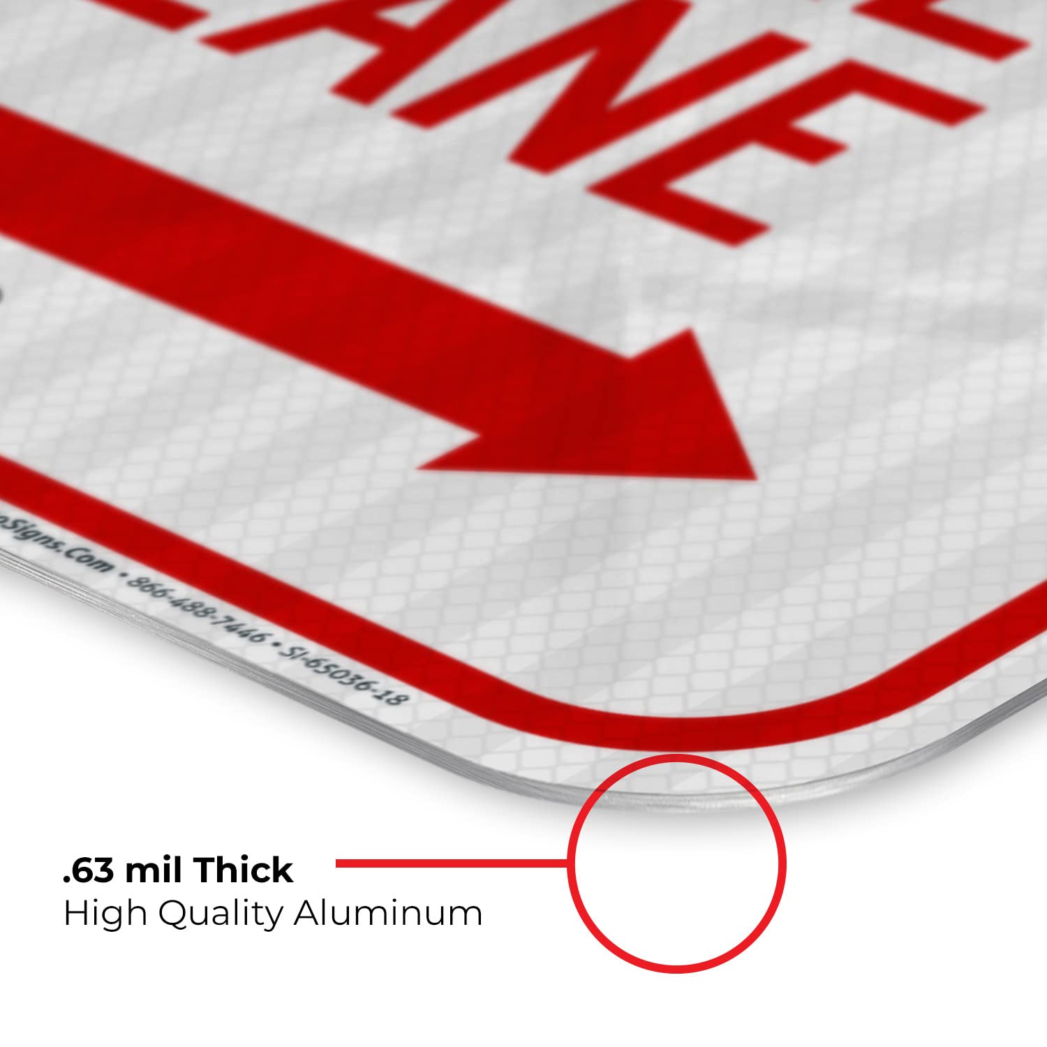 No Parking Symbol Fire Lane with Right Arrow Sign, 12x18 Inches, 3M EGP Reflective .063 Aluminum, Fade Resistant, Made in USA
