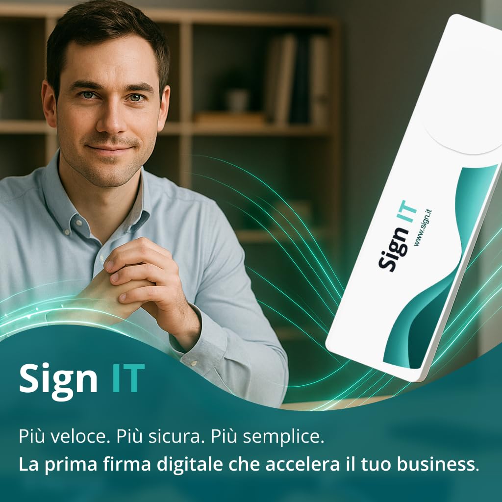 Sign IT - USB-Token für digitale Signatur | Online-Aktivierung in weniger als 10 Minuten mit SPID oder CieID | gültig 3 Jahre | sicher und EU-konform