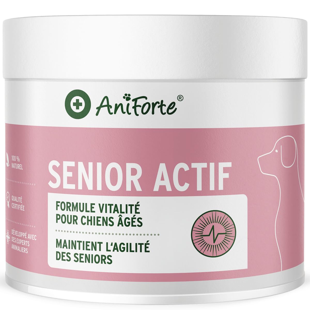 AniForte Senior Active - Minéraux et vitamines pour Les Chiens Senior, soutient la mémoire et la Fonction Cardiaque (250g)