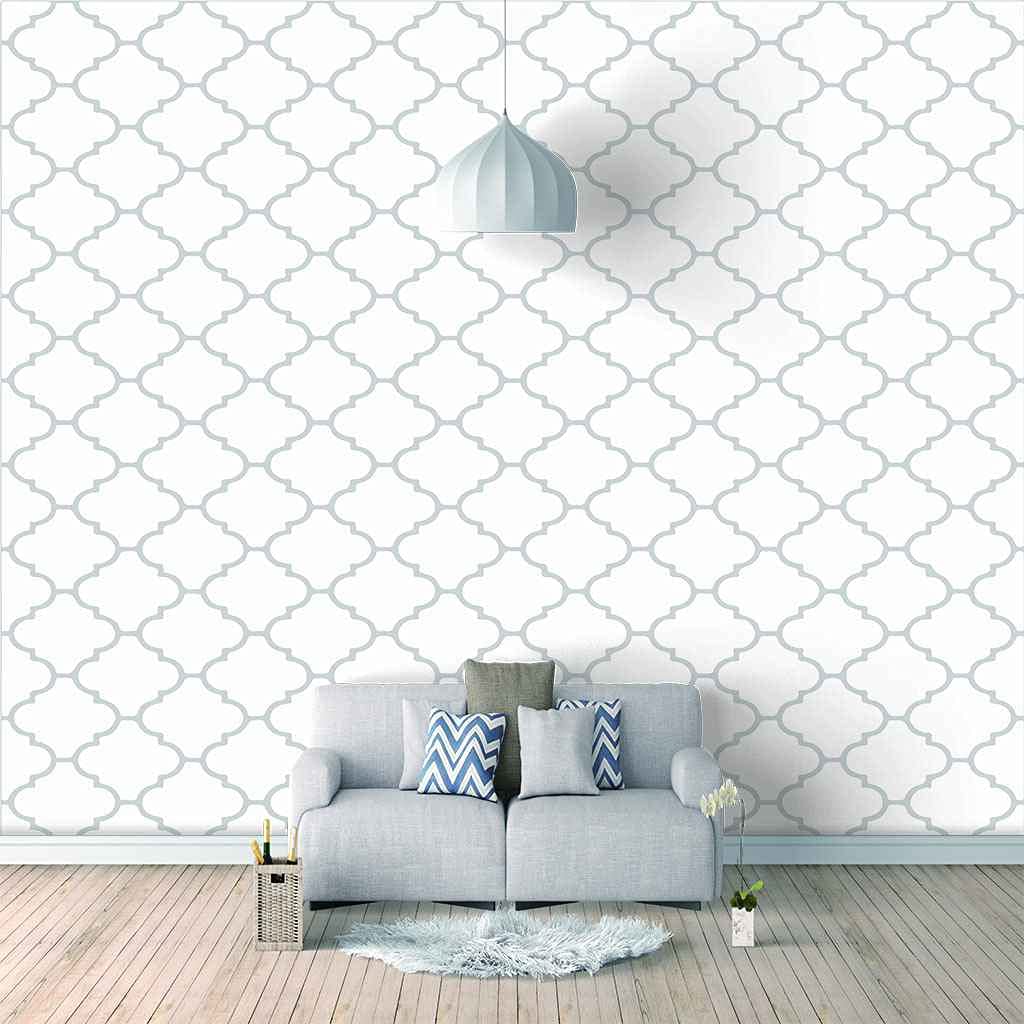 Tableaux muraux 3D pour masquer un mur abîmé avec motif géométrique