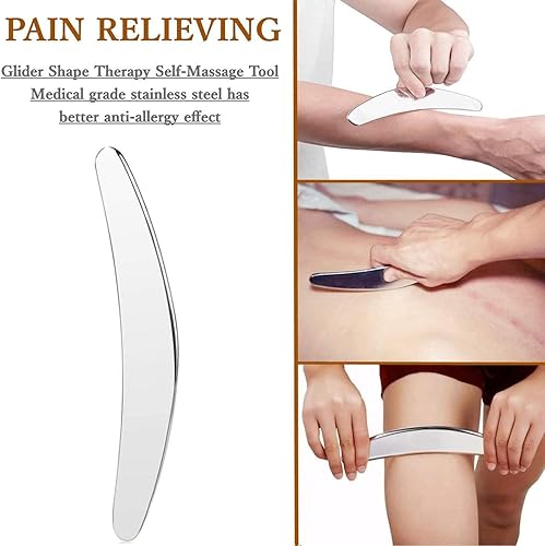 Miniatura 10 de AnTiexi Juego de herramientas de masaje de raspado Gua Sha de acero inoxidable médico (14 piezas) Herramientas IASTM gran herramienta de