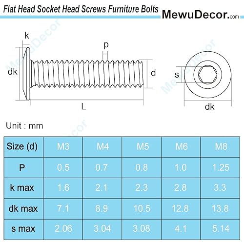 Miniatura 2 de Tornillos para muebles M6 x 1.575 in con tuercas de barril para muebles, cunas, camas, cunas y sillas, acero al carbono, óxido negro, 10 juegos