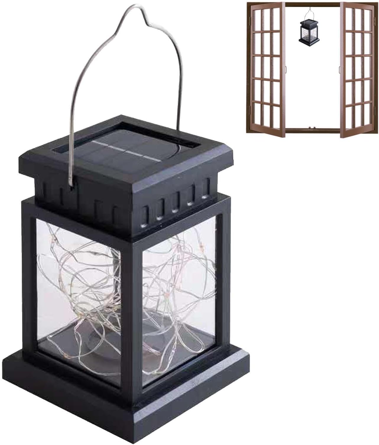 – Small Solar Lantern | Waterproof Outdoor Lanterns for Patio - Hanging Outdoor Lamp for Porch Garden Yard Backyard Balcony Lawn Pool Decor