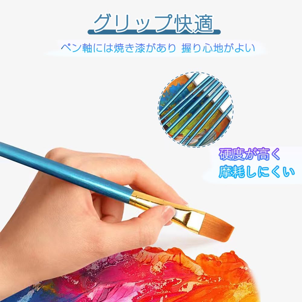 Amazon.co.jp: 平型円頭筆 画筆 面相筆 平型筆 油彩筆 丸筆 短毛筆