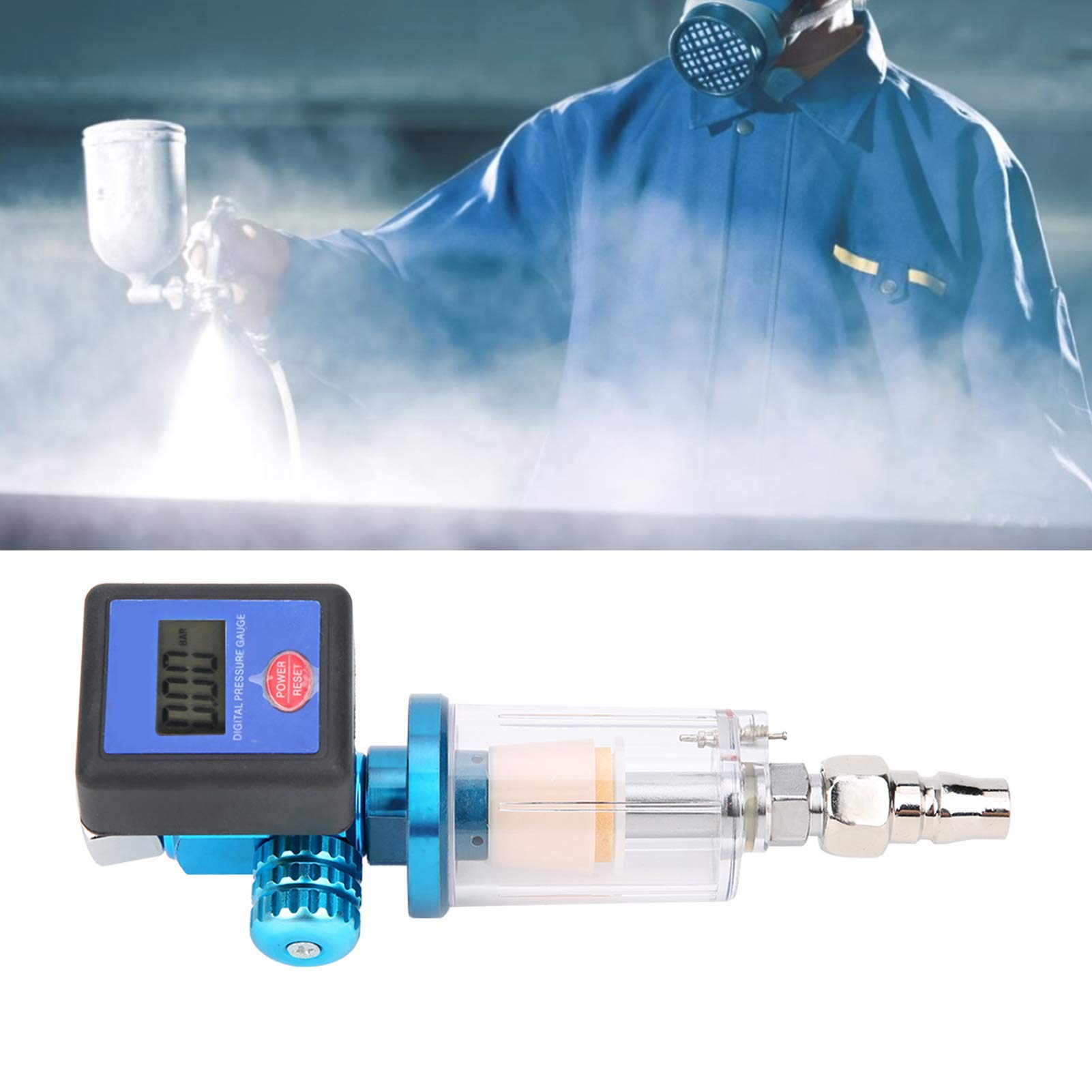 Regulador de Presión de Aire Digital para Pistola de Pintura con Filtro de Trampa de Agua Resistente a la Corrosión MF08 MF01