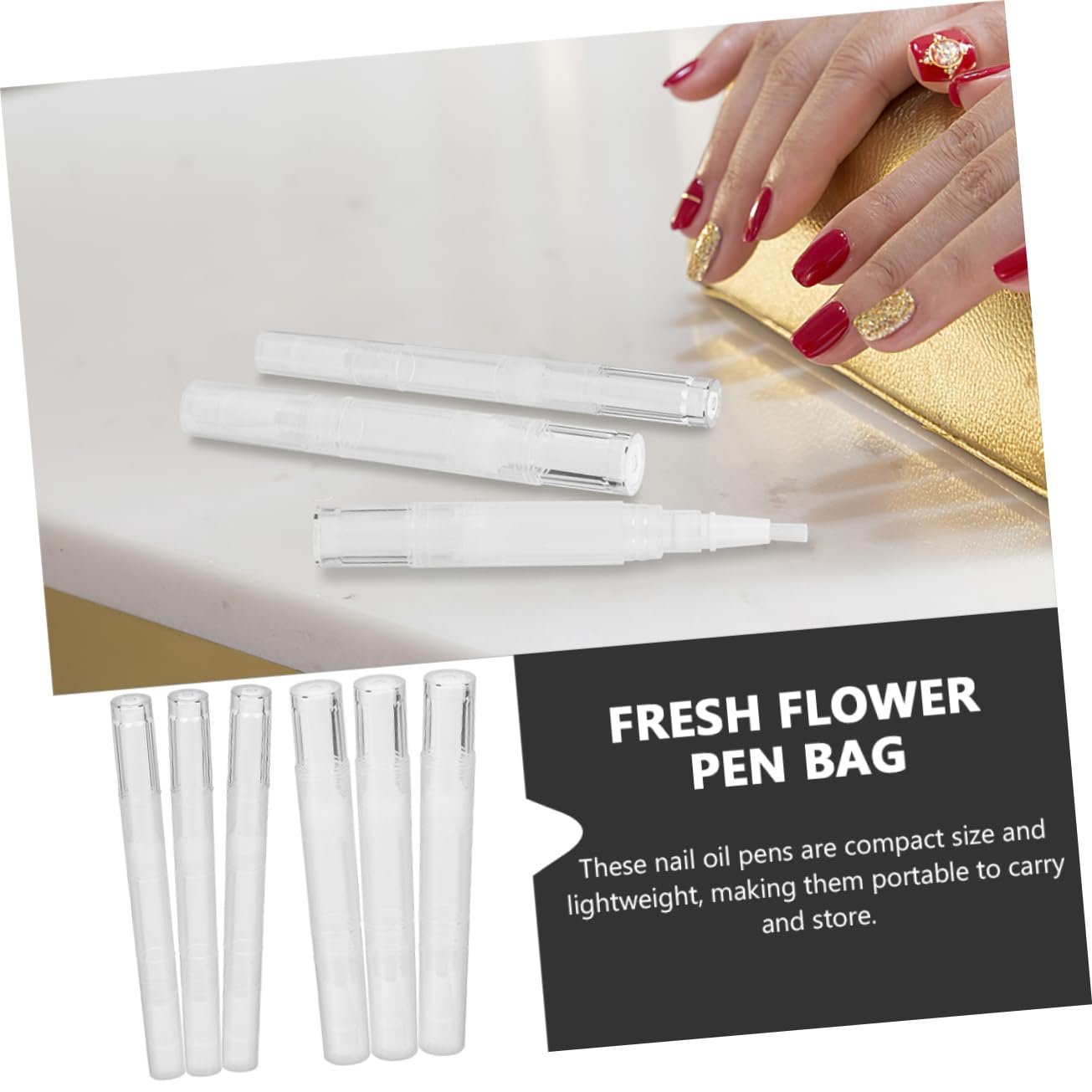 Beatifufu Empty Nail Oil Bottles 12pcs Cuticle Oil Pens Refillable Lip Gloss Tubes Mini Nail Polish Pens