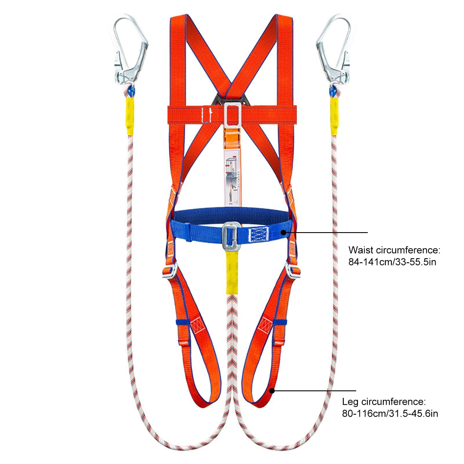 Arnés De Seguridad Arnés Corporal Completo de Trabajo de Alta Resistencia | Equipo Con Diseño Ergonómico Y Cuerda De Seguridad Absorbente De Impacto Para Poda De Árboles