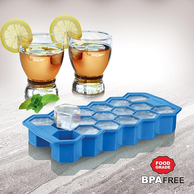 Bandeja de Hielo Honeycomb de Silicona Flexible Azul miniatura 3