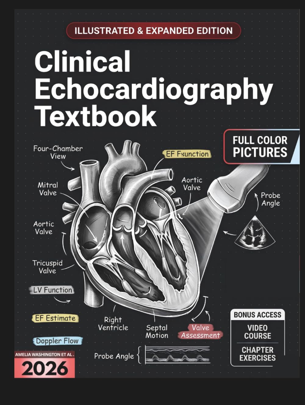 CLINICAL ECHOCARDIOGRAPHY TEXTBOOK: Illustrated & Expanded | A Practical, Clinical Guide to Echocardiography Technique, Hemodynamic Analysis, and Comprehensive Cardiac Imaging Interpretation