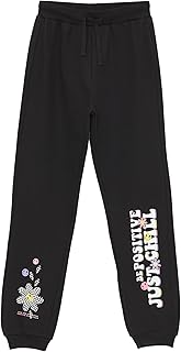 LC WAIKIKI Elastic Waist Printed Girl Jogger Sweatpants S43886Z4-Cvl-1 5-6 Years Black