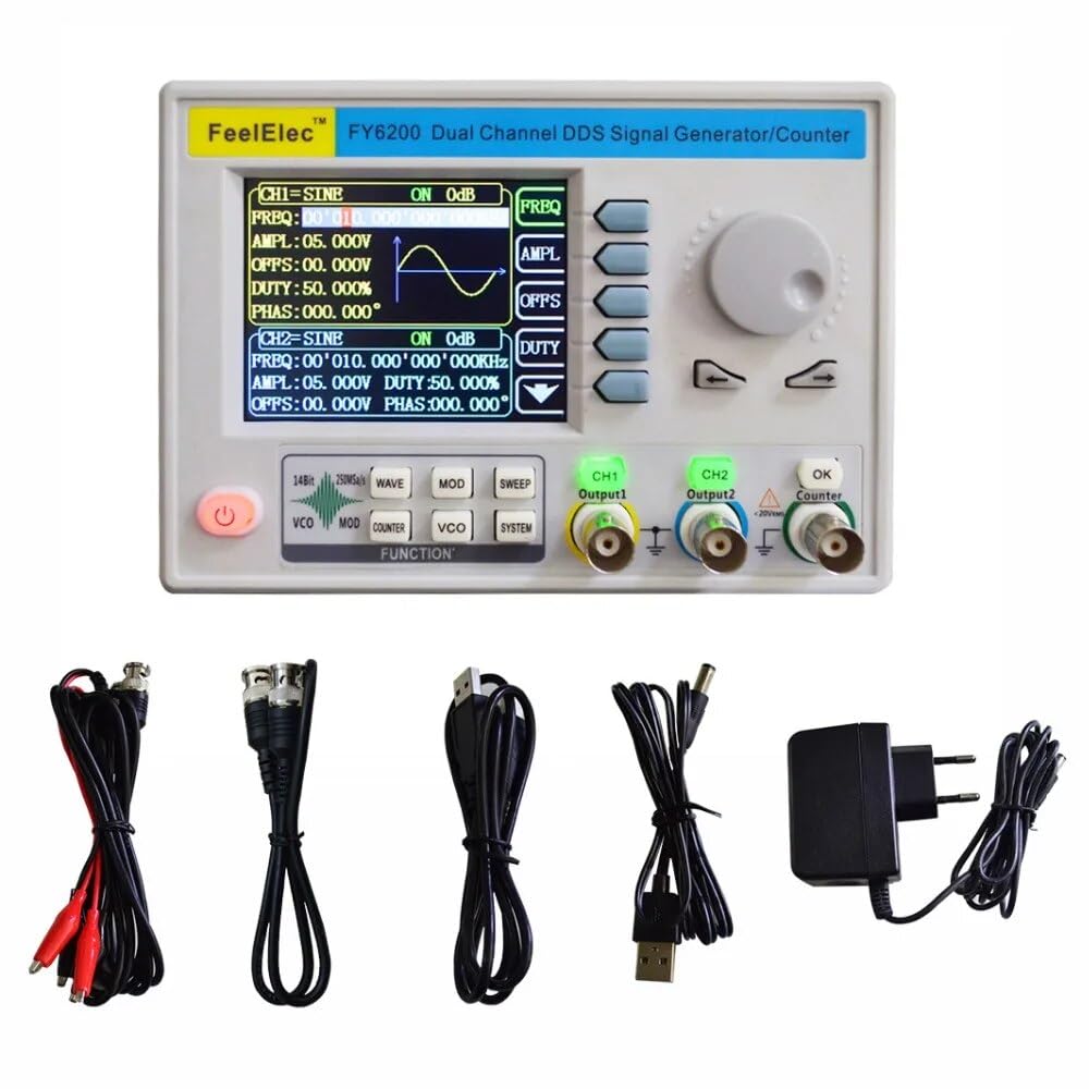 FY6200 20M/30M/50M/60M Signal Generator DDS Arbitrary Waveform Source Frequency Counter Dual Channel FPGA Four way TTL(FY6200 30M)